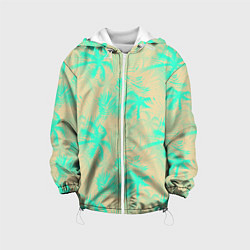 Куртка с капюшоном детская Palm light blue, цвет: 3D-белый