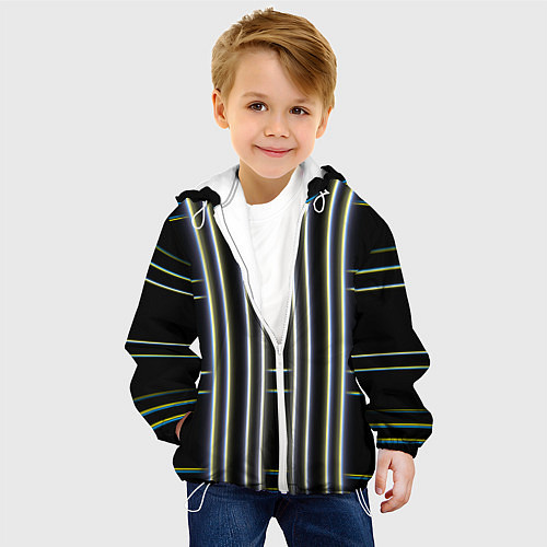 Детская куртка Neon yellow blue white / 3D-Белый – фото 4