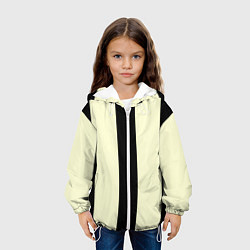 Куртка с капюшоном детская Color black beige line, цвет: 3D-белый — фото 2