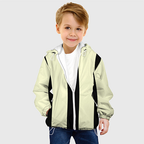 Детская куртка Color black beige line / 3D-Белый – фото 4