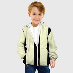 Куртка с капюшоном детская Color black beige line, цвет: 3D-белый — фото 2