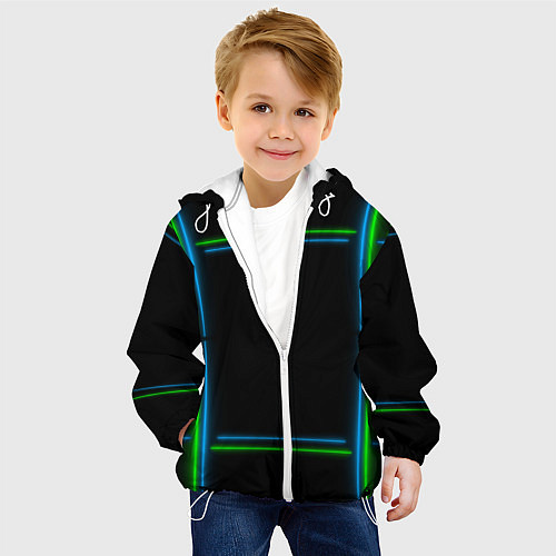 Детская куртка Neon green light blue / 3D-Белый – фото 4