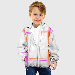 Куртка с капюшоном детская Neon white orange pink, цвет: 3D-белый — фото 2