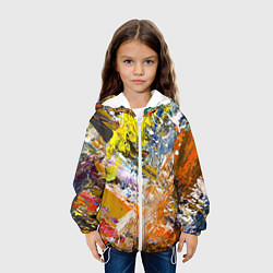 Куртка с капюшоном детская Живая Абстракция: Поток Цветов и Форм в Постоянном, цвет: 3D-белый — фото 2
