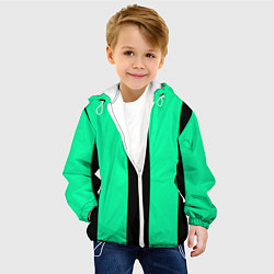 Куртка с капюшоном детская Color turquoise black line, цвет: 3D-белый — фото 2