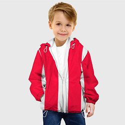 Куртка с капюшоном детская Color red white line, цвет: 3D-белый — фото 2