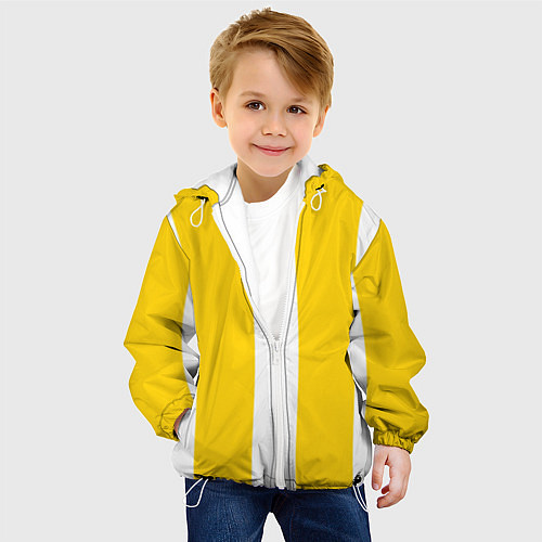 Детская куртка Color yellow white line / 3D-Белый – фото 4