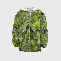 Детская куртка Мраморный абстрактный паттерн - зеленые и желтые о