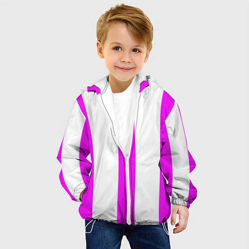 Детская куртка Color white pink lines / 3D-Белый – фото 4