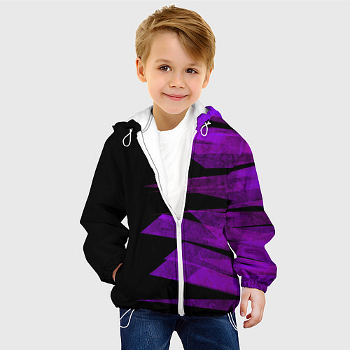 Детская куртка Color purple black stripes / 3D-Белый – фото 4