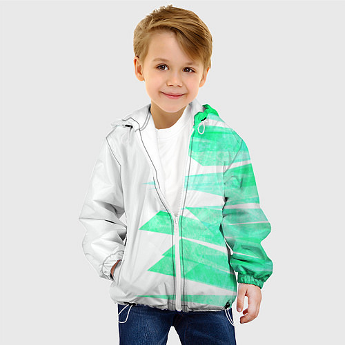 Детская куртка Color white light blue strip / 3D-Белый – фото 4