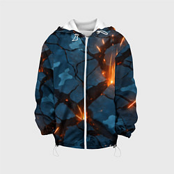 Куртка с капюшоном детская Разлом камуфляжный плит, цвет: 3D-белый