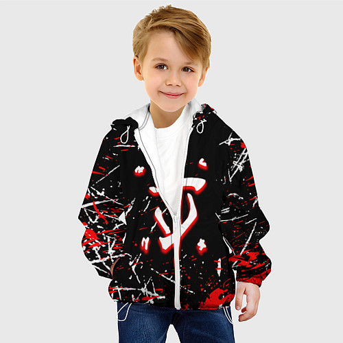 Детская куртка Doom краски штрихи / 3D-Белый – фото 4