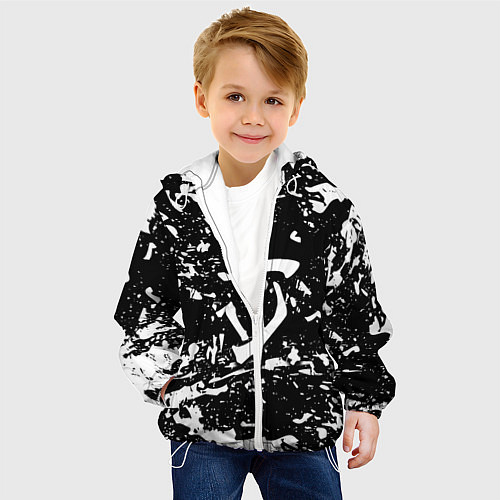 Детская куртка Doom краски белые штрихи / 3D-Белый – фото 4