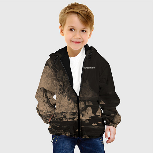 Детская куртка Dream on тёмно-коричневый / 3D-Черный – фото 4