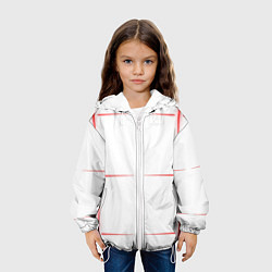 Куртка с капюшоном детская Color white red stripes, цвет: 3D-белый — фото 2