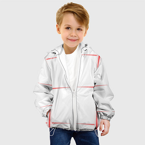 Детская куртка Color white red stripes / 3D-Белый – фото 4