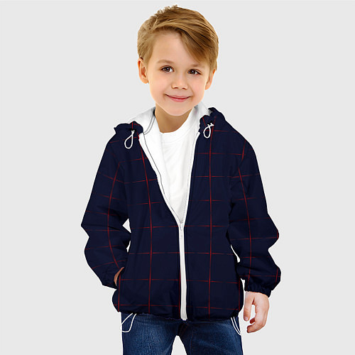 Детская куртка Color dark blue red crosses / 3D-Белый – фото 4