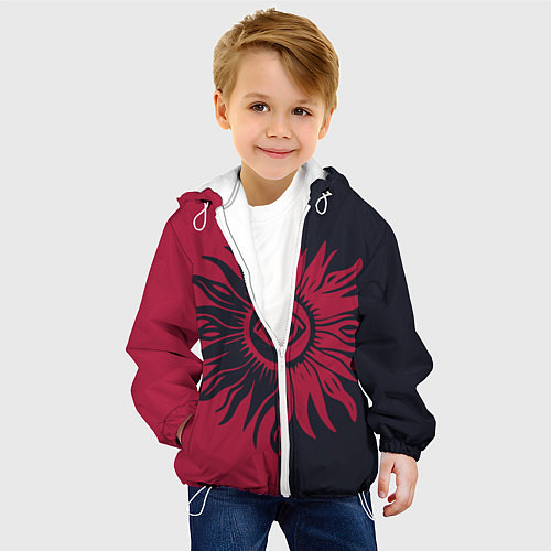 Детская куртка Солнце красно-синее / 3D-Белый – фото 4