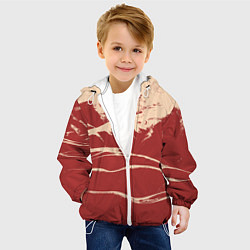 Куртка с капюшоном детская Песочные горы-абстракция, цвет: 3D-белый — фото 2