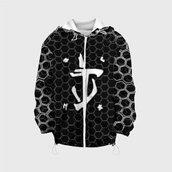 Куртка с капюшоном детская Doom соты текстура, цвет: 3D-белый