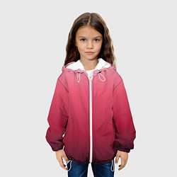 Куртка с капюшоном детская Градиент гранатовый, цвет: 3D-белый — фото 2