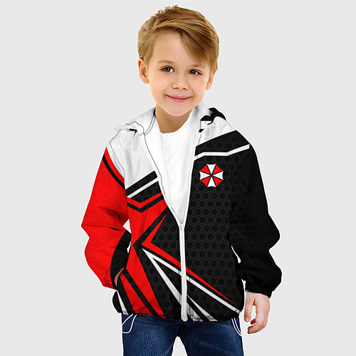 Детская куртка Umbrella - red uniform / 3D-Белый – фото 4