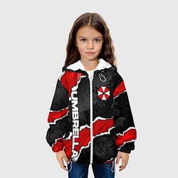 Куртка с капюшоном детская Umbrella corp - разрывы, цвет: 3D-белый — фото 2