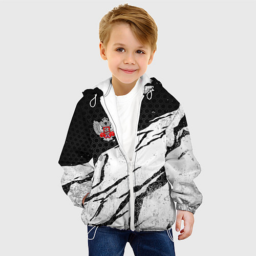 Детская куртка Федерация бокса России - белый затертый / 3D-Белый – фото 4
