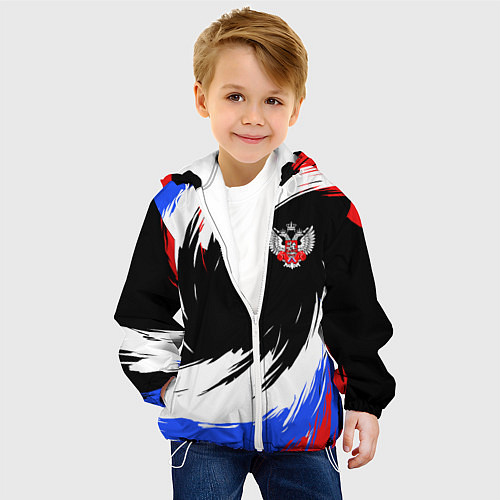 Детская куртка Федерация бокса РФ - краска / 3D-Белый – фото 4