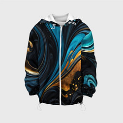 Детская куртка Сине-золотая абстракция