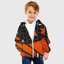 Куртка с капюшоном детская Геометрическая абстракция, цвет: 3D-белый — фото 2