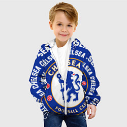 Куртка с капюшоном детская Челси надписи по кругу и логотип, цвет: 3D-белый — фото 2