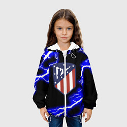 Куртка с капюшоном детская Атлетико Мадрид молнии шторм, цвет: 3D-белый — фото 2