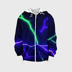 Куртка с капюшоном детская Multicolored lightning, цвет: 3D-белый