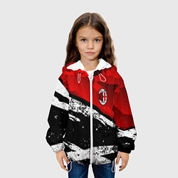 Куртка с капюшоном детская ФК Милан - потертости, цвет: 3D-белый — фото 2