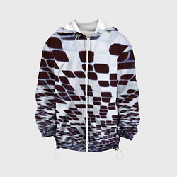 Куртка с капюшоном детская Оптическая абстракция, цвет: 3D-белый
