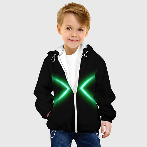 Детская куртка Neon green lines / 3D-Белый – фото 4