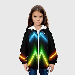 Куртка с капюшоном детская Neon multicolored lines, цвет: 3D-белый — фото 2