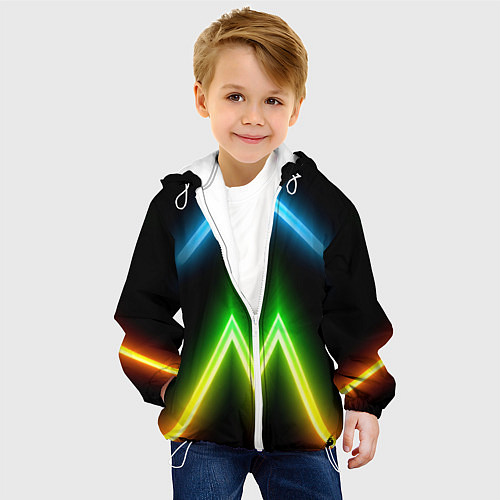 Детская куртка Neon multicolored lines / 3D-Белый – фото 4