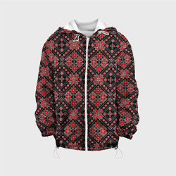 Куртка с капюшоном детская Славянский стиль - орнамент, цвет: 3D-белый