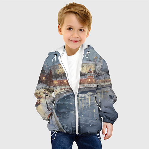 Детская куртка Новогодние праздники в Москве / 3D-Белый – фото 4
