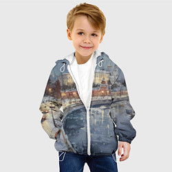 Куртка с капюшоном детская Новогодние праздники в Москве, цвет: 3D-белый — фото 2