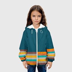 Куртка с капюшоном детская Индиго и шумовой градиент заката с текстурой, цвет: 3D-белый — фото 2
