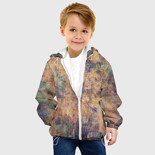 Детская куртка Абстракция - pink marble with blue flecks / 3D-Белый – фото 4