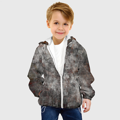 Детская куртка Абстракция - gray stone / 3D-Белый – фото 4
