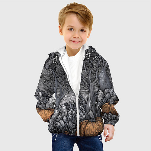 Детская куртка Осенние шалости духов / 3D-Белый – фото 4