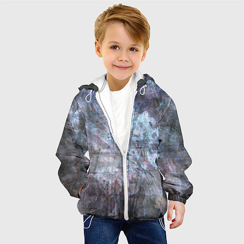 Детская куртка Абстракция - gray-blue hurricane / 3D-Белый – фото 4