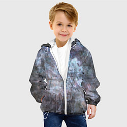 Куртка с капюшоном детская Абстракция - gray-blue hurricane, цвет: 3D-белый — фото 2
