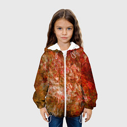 Куртка с капюшоном детская Абстракция - bright red, цвет: 3D-белый — фото 2